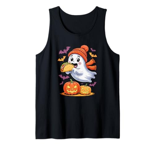 Cute Boo Ghost Eating Taco Halloween Food Lover Kids Family Tank Top von Tacos Halloween Costume