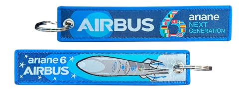 Tacro Schlüsselanhänger, bestickt, Ariane 6 (Ariane Next Generation), 14,5 cm, Design Militärflugzeug, Marineblau von Tacro