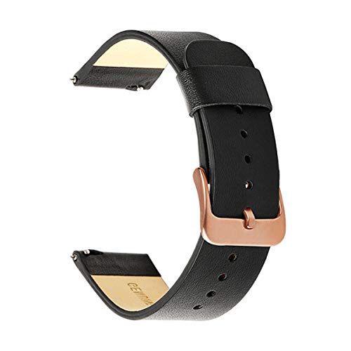 Echtes Lederband 20mm Quick Release Band Ersatzband-Handgelenk-Armband Rose Gold,20mm von Tactfulw