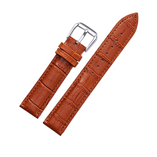 Ersatzuhrenarmband Leder Lederband für Männer Frauen 12mm-22mm-Uhrenarmband Hellbraun,16mm von Tactfulw