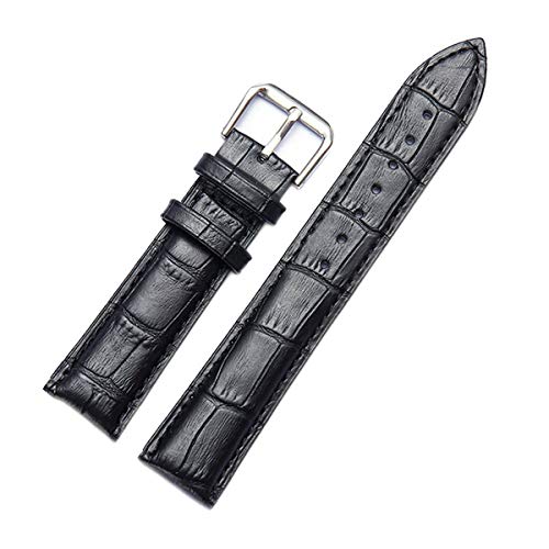 Ersatzuhrenarmband Leder Lederband für Männer Frauen 12mm-22mm-Uhrenarmband Schwarz,18mm von Tactfulw