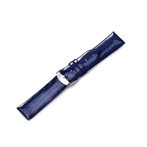 Lackleder Frauen Armband 12mm-22mm Lizard Pattern Ersatzband Strap Königsblau,12mm von Tactfulw