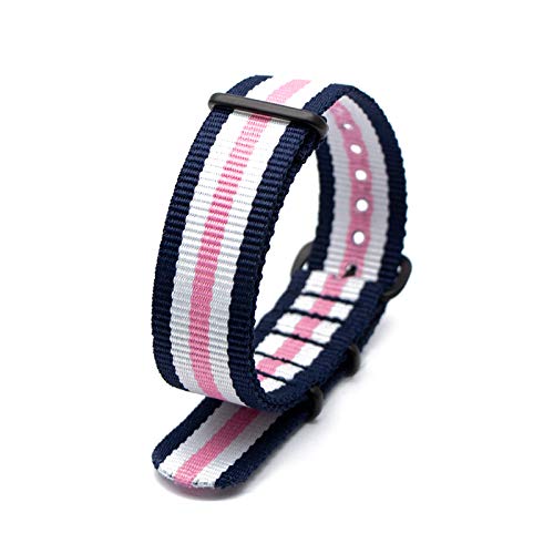 Nylon Armband NATO-Armbanduhr-Bügel 18mm/20mm/22mm/24mm gestreifte Regenbogen-Leinwand-Ersatz-Uhrenarmband, 20mm von Tactfulw