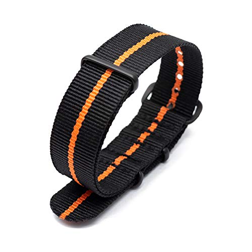 Nylon Armband NATO-Armbanduhr-Bügel 18mm/20mm/22mm/24mm gestreifte Regenbogen-Leinwand-Ersatz-Uhrenarmband, 24mm von Tactfulw