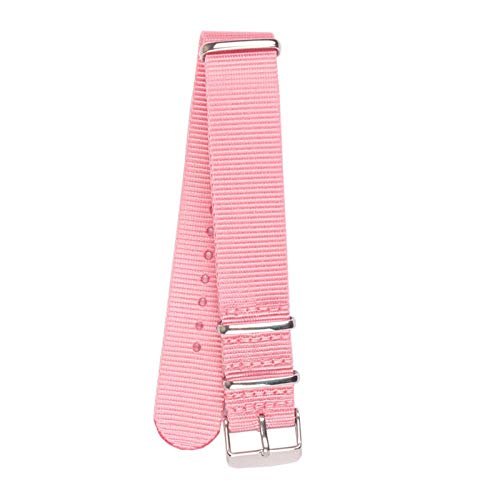 Solid Color-Uhrenarmband Armbanduhr Band Edelstahl-Wölbung Nylon NATO Armband 22mm/18mm/20mm, Rosa, 18mm von Tactfulw