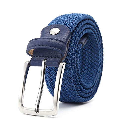 Tactfulw Elastischer Gürtel für Männer Frauen Gürtel Canvas Stretch Geflochtene Woven Ledergürtel 1-3/8" Wide Blau 150cm von Tactfulw