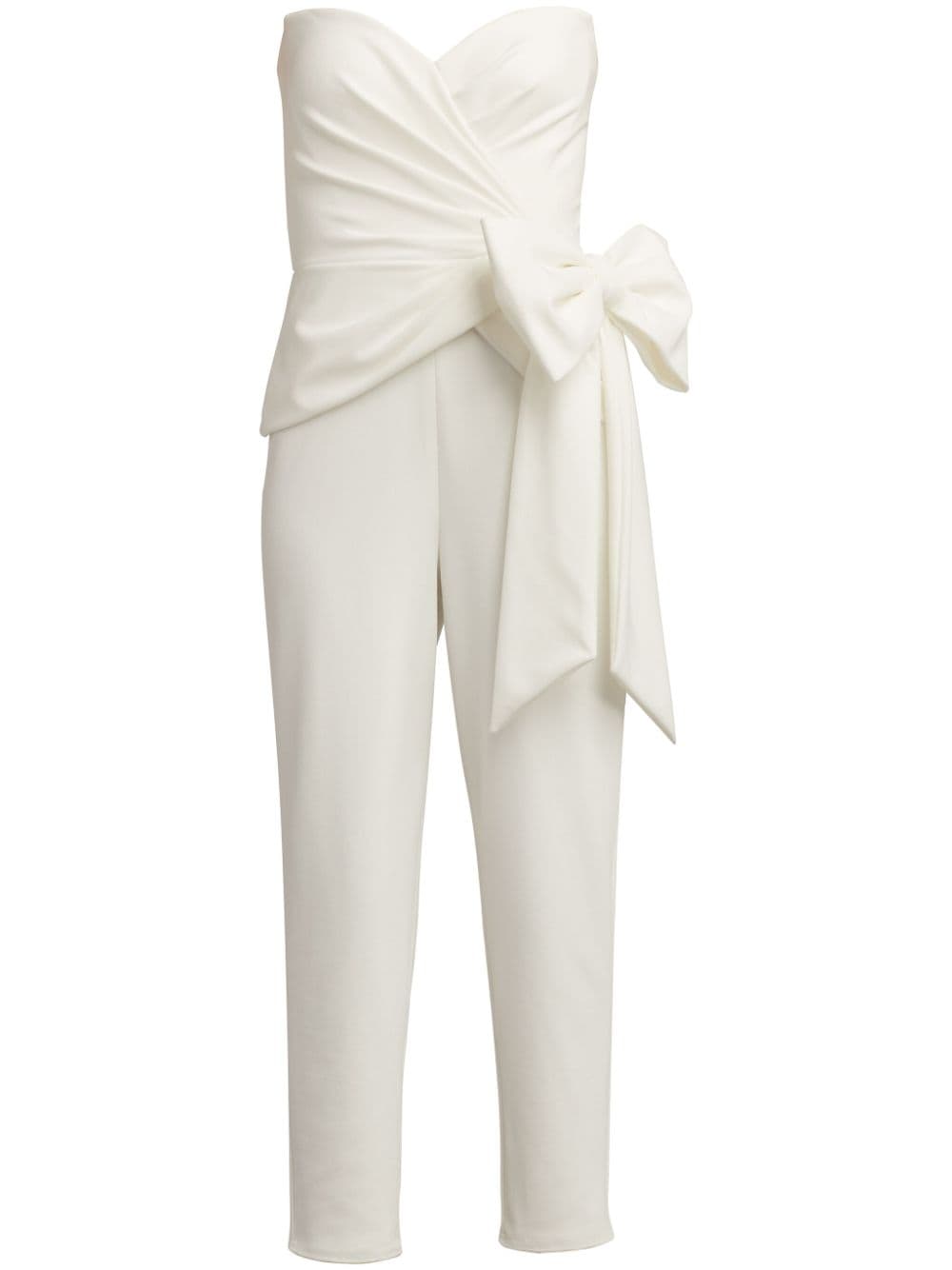 Tadashi Shoji Cropped-Jumpsuit mit Schleife - Weiß von Tadashi Shoji