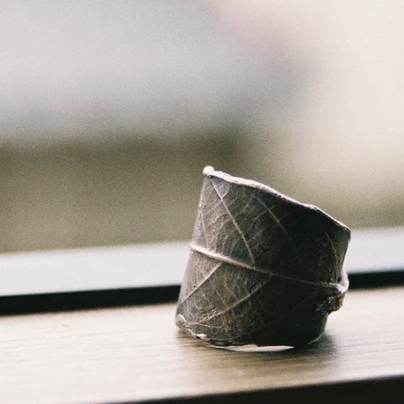 sterling Silber Blatt Ring Natur Inspirierter Schmuck von TadashiKoizumi