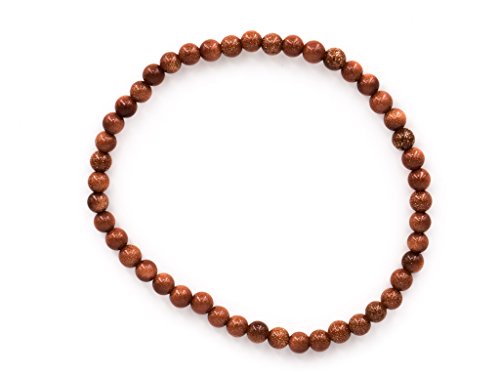 Taddart Minerals Goldfluss Kugel Armband 4 mm – Trend Schmuck Damen Herren – Elegantes Edelsteinarmband Handgemacht – Stilvoll Accessoire Naturstein Look Minimalistisch Modern Fashion von Taddart Minerals