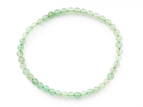 Taddart Minerals – Grünes Armband aus dem natürlichen Edelstein Aventurin mit 4 mm Kugeln auf elastischem Nylonfaden aufgezogen - handgefertigt von Taddart Minerals