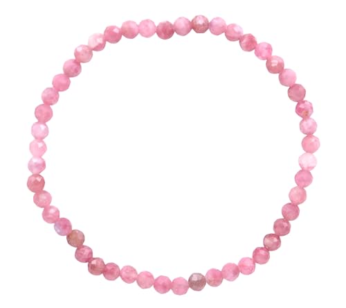 Taddart Minerals – Rosa Rotes Armband aus dem natürlichen Edelstein Rubellit Turmalin mit facettierten 4 mm Kugeln auf elastischem Nylonfaden aufgezogen – handgefertigt Taddart Minerals – Rosa Rotes Armband aus dem natürlichen Edelstein Rubellit Turmalin mit facettierten 4 mm Kugeln auf elastischem Nylonfaden aufgezogen – handgefertigt von Taddart Minerals