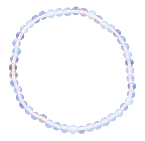 Taddart Minerals – Weiss blaues Armband aus dem natürlichen Edelstein Opalith mit 4 mm Kugeln auf elastischem Nylonfaden aufgezogen – handgefertigt Taddart Minerals – Weiss blaues Armband aus dem natürlichen Edelstein Opalith mit 4 mm Kugeln auf elastischem Nylonfaden aufgezogen – handgefertigt von Taddart Minerals