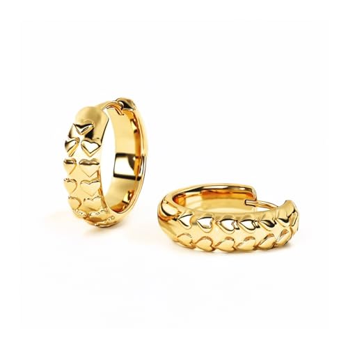 Taddelco Igory Herz Ohrringe | 925 Silber, 18K Gold Damen Creolen | Hypoallergene Hoops Ohrringe Taddelco Igory Herz Ohrringe | 925 Silber, 18K Gold Damen Creolen | Hypoallergene Hoops Ohrringe von Taddelco