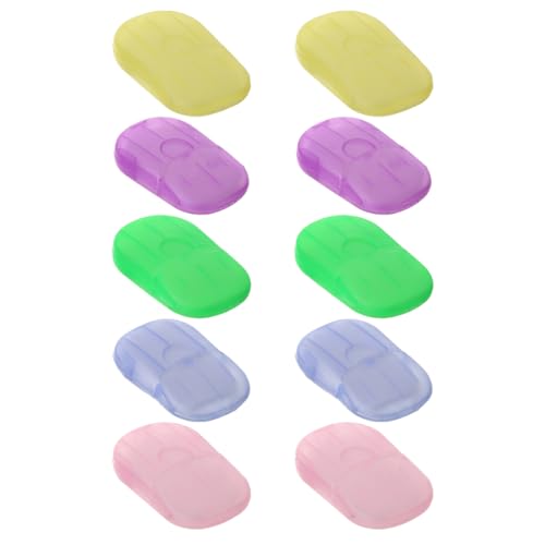 10 BoxenSeife Papier Seifenblätter Tragbare Papierseife mit Kunststoffbox Für Unterwegs Reisen Camping Zum Waschen Im Freien 5 Farben von Tadipri