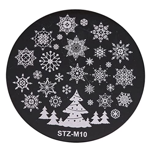 Nagelstempelplatten, Weihnachtsnagel Stamper Kit Schneeflocken Nagelkunst Stempel Teller Xmas Manicure Tools Style22 von Tadoiooy