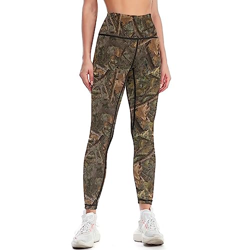 Tadxcjz Yogahose mit hoher Taille für Damen, 4-Wege-Stretch, weich, Laufen, Workout, Leggings, athletische Yogahose, Camouflage, XX-Large von Tadxcjz