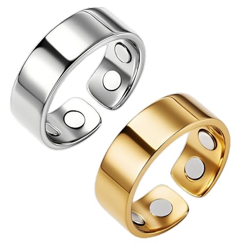 Taechalingo 2 Stück SöMni Ring,Sömni ring Damen Wechseljahre Gold,Sömni Ring Damen Wechseljahre Original,Reduziert Stress& Angstgefühle Verbessert DieSchlafqualität von Taechalingo