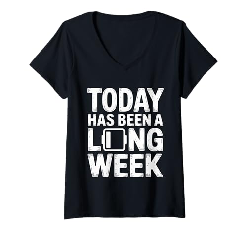 Damen Today Has Been A Long Week Sarkastisch erschöpft müde - T-Shirt mit V-Ausschnitt von Täglicher Sarkasmus erschöpftes Leben
