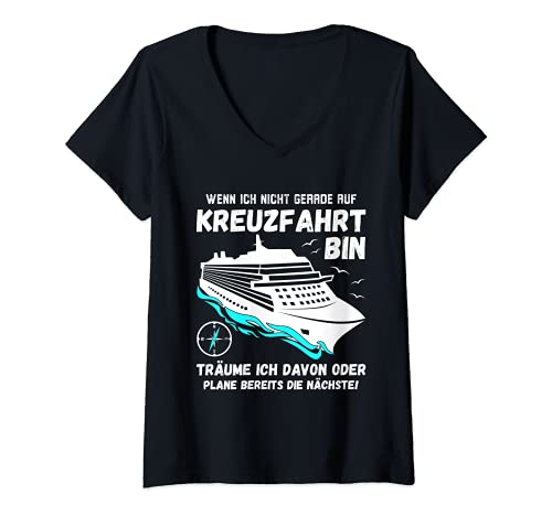 Damen Kreuzfahrttourismus Schiffsreise Kreuzfahrt Weltreise T-Shirt mit V-Ausschnitt Damen Kreuzfahrttourismus Schiffsreise Kreuzfahrt Weltreise T-Shirt mit V-Ausschnitt von Tärüme Kreuzfahrt Urlaub Kreuzfahrtschiff Deko