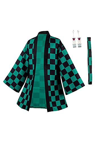 Taeyue Anime Cosplay Kostüm Halloween Karneval Cosplay Mantel Anzug Kimono Jacke Herren, grün, L von Taeyue