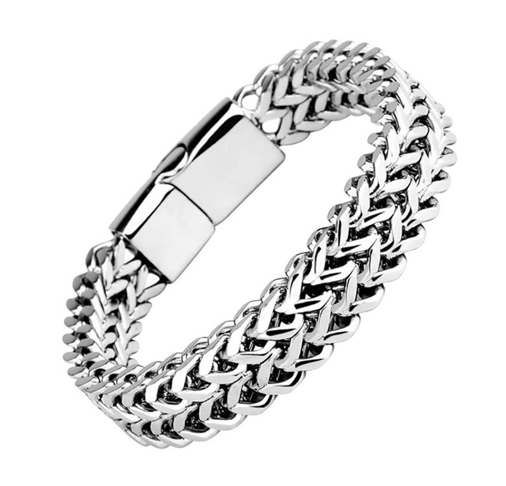 Taffstyle Armband Edelstahl Armband 8mm magnetischer Verschluss Fuchsschwanz (Geometrisch gewebtes Armband aus Chirurgenstahl mit Magnetverschluss), Ideal für den Alltag, Business und besondere Anlässe von Taffstyle
