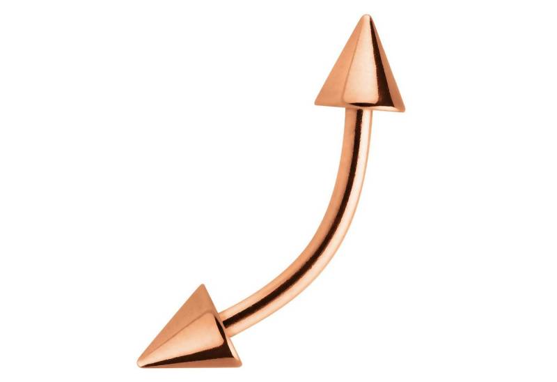 Taffstyle Augenbrauenpiercing Augenbrauenpiercing Eyebrow Spitzen Rosegold 1,6mm x 10mm x 4x4mm (Piercing Banane Ohr Banane Augenbrauen Eyebrow Tragus Helix), Ohr Piercing Banane Augenbrauen Eyebrow Tragus Helix Lippe Nase Intim von Taffstyle