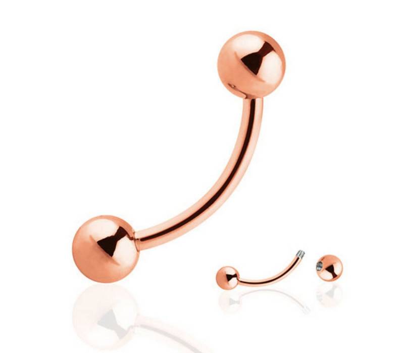 Taffstyle Augenbrauenpiercing Augenbrauenpiercing Piercing Banane Rosegold 1,2mm x 6mm x 3mm (Lippe Ohr Nase Intim), Ohr Chirurgenstahl Piercing Banane Augenbrauen Eyebrow Tragus Helix von Taffstyle