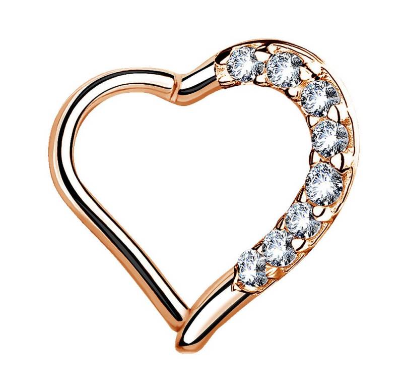 Taffstyle Augenbrauenpiercing Ohrpiercing Herz Helix Tragus Piercing Ring mit Kristalle Clicker (Herz-Piercing mit Kristallen und Scharnier – links oder rechts tragbar), Herz Kristall GLitzer Septum Tragus Nase Lippe Nasenpiercing Knorpel von Taffstyle