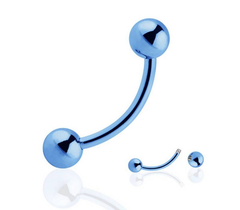 Taffstyle Augenbrauenpiercing Augenbrauenpiercing Piercing Banane Blau 1,2mm x 8mm x 3mm (Lippe Ohr Nase Intim), Ohr Chirurgenstahl Piercing Banane Augenbrauen Eyebrow Tragus Helix von Taffstyle