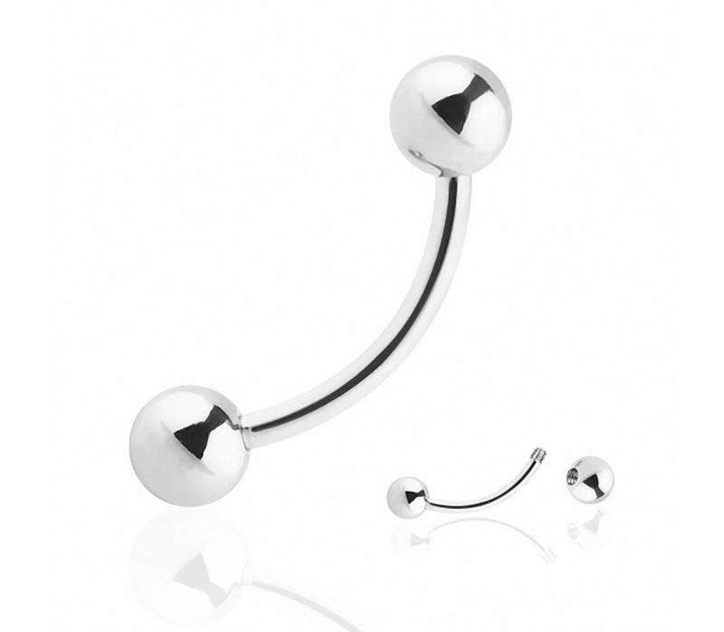Taffstyle Augenbrauenpiercing Augenbrauenpiercing Piercing Banane Silber 1,0mm x 6mm x 3mm (Lippe Ohr Nase Intim), Ohr Chirurgenstahl Piercing Banane Augenbrauen Eyebrow Tragus Helix von Taffstyle