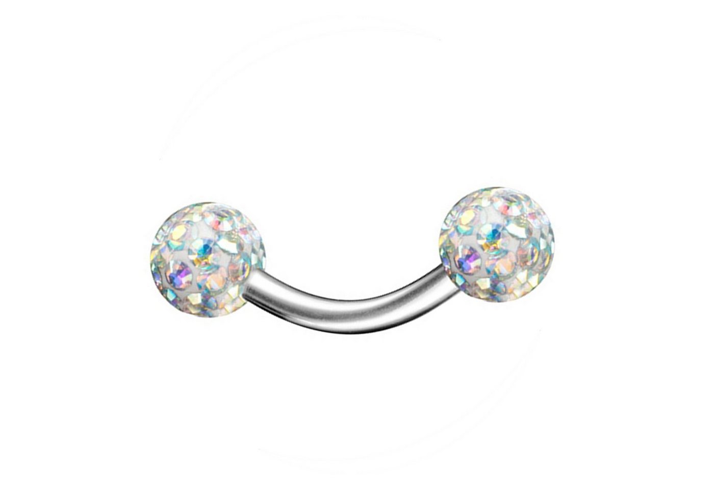 Taffstyle Augenbrauenpiercing Piercing Chirurgenstahl Kristall Augenbrauen, Augenbrauenpiercing Banane Strass Kugel Tragus Helix Lippe Nase Intim von Taffstyle