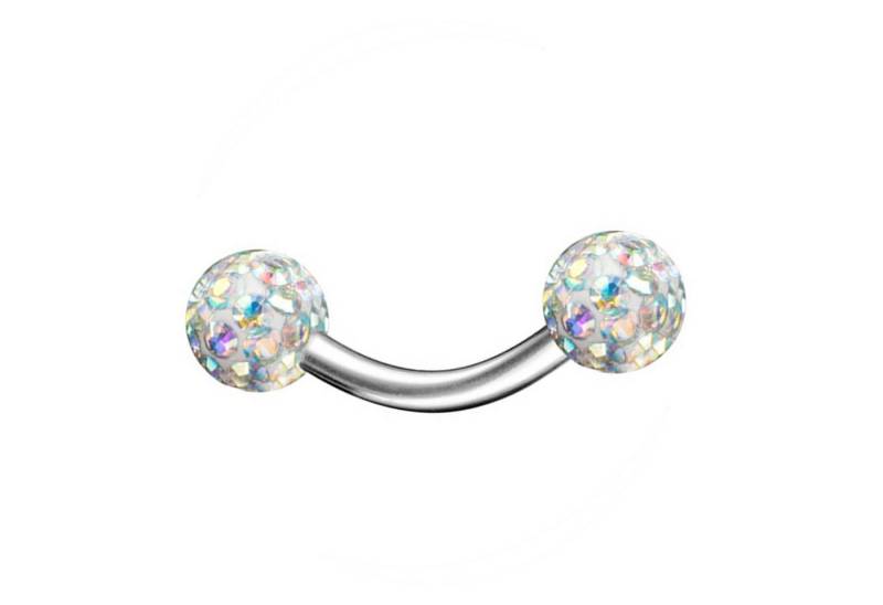 Taffstyle Augenbrauenpiercing Piercing Chirurgenstahl Kristall Augenbrauen, Augenbrauenpiercing Banane Strass Kugel Tragus Helix Lippe Nase Intim von Taffstyle