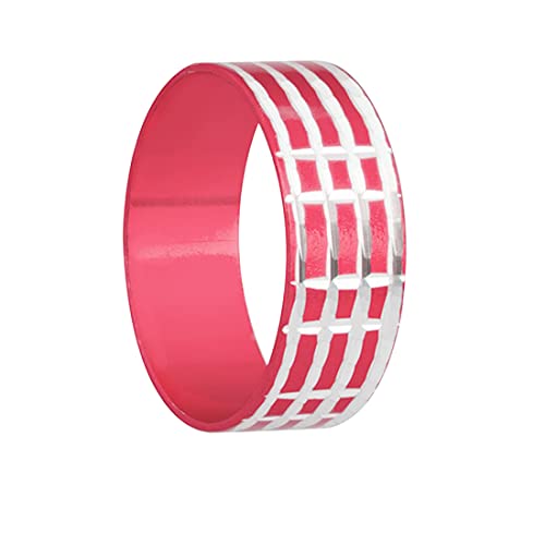 Taffstyle Band Ring Aluminium mit Tribal Cut Farbig Ehering Herrenring Damenring Partnerring Damen Herren Silber Rot Größe 53 (16.9) von Taffstyle