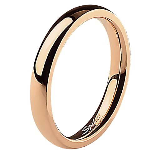 Taffstyle Band Ring Edelstahl Herrenring Damenring Partnerring Trauring Verlobungsring Damen Herren Rosegold Größe 60 (19.1) Breit 3mm von Taffstyle