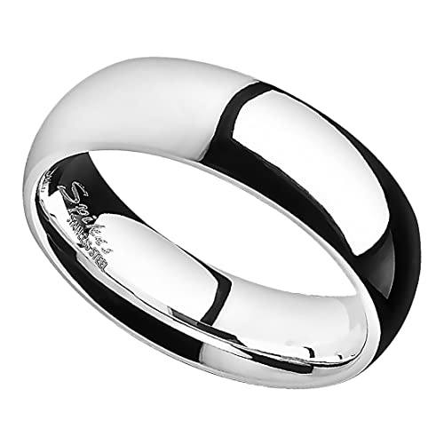 Taffstyle Band Ring Edelstahl Herrenring Damenring Partnerring Trauring Verlobungsring Damen Herren Silber Größe 49 (15.6) Breit 5mm von Taffstyle