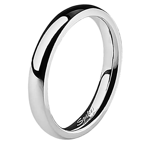 Taffstyle Band Ring Edelstahl Herrenring Damenring Partnerring Trauring Verlobungsring Damen Herren Silber Größe 51 (16.2) Breit 3mm von Taffstyle