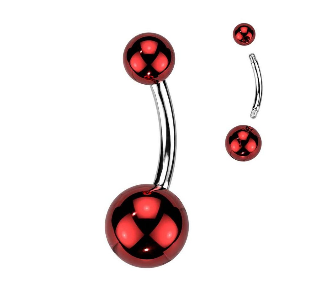 Taffstyle Bauchnabelpiercing Bauchnabelpiercing Banane Chirurgenstahl Stecker Chrome glänzend (Farbenfroher Bauchnabel Schmuck mit Acrylkugeln aus Chirurgenstahl), Hochglanz von Taffstyle