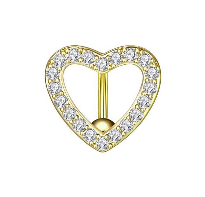 Taffstyle Bauchnabelpiercing Bauchnabelpiercing Kristall Herz Top Down Stecker Chirurgenstahl (Bauchnabelpiercing Banane Bauchpiercing Schmuck Stecker elegant & hautfreundlich), Aus hochwertigem Chirurgenstahl von Taffstyle