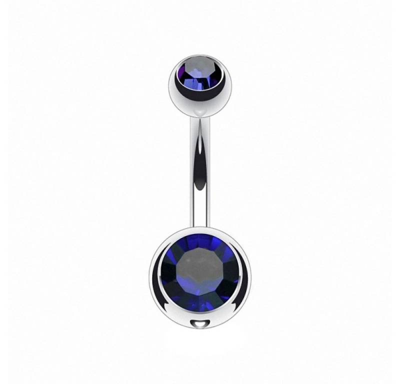 Taffstyle Bauchnabelpiercing mit Kristall Titan G23 Schmuck Banane Stecker Damen Bauchpiercing (Gebogenes Banabel aus Titan G23 Piercing mit Kristallsteinen in vielen Farben), Banane Stecker Silber Piercing Schmuck Stecker von Taffstyle