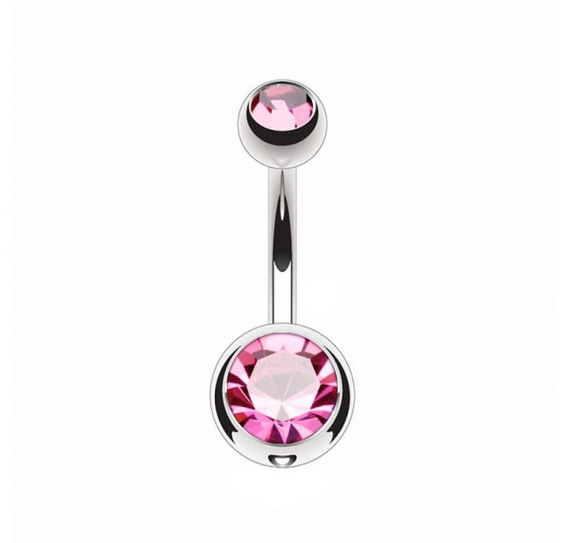 Taffstyle Bauchnabelpiercing Bauchnabelpiercing Titan G23 Kristall Banane Schmuck Stecker Damen (Gebogenes Bauchnabelpiercing aus Titan G23 mit funkelnden Kristallen), Banane Stecker Silber Piercing Schmuck Stecker von Taffstyle