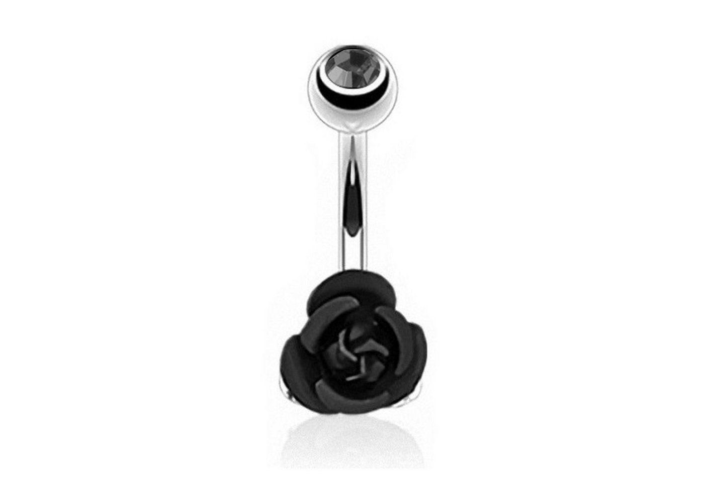 Taffstyle Bauchnabelpiercing Piercing Chirurgenstahl Kristall Augen, Bauchnabelpiercing Banane Stecker Anhänger Strass Stein Rose Blume von Taffstyle