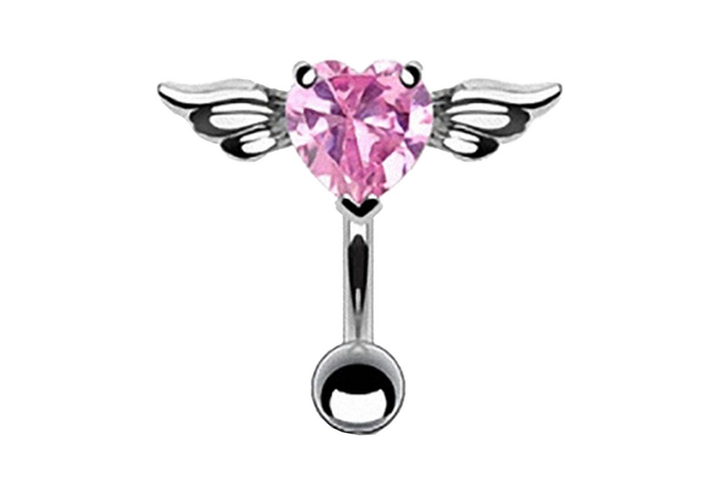 Taffstyle Bauchnabelpiercing Piercing Chirurgenstahl Kristall Flying Heart, Bauchnabelpiercing Bauch Bauchnabel Stecker Anhänger mit Reverse Herz von Taffstyle