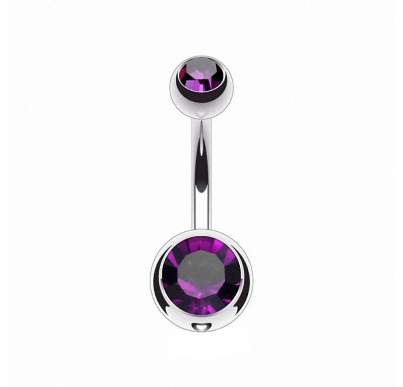 Taffstyle Bauchnabelpiercing Piercing Chirurgenstahl Kristall Zwei Kugeln, Bauchnabelpiercing Titan Bauchnabel Stecker Anhänger Doppel Perlen von Taffstyle