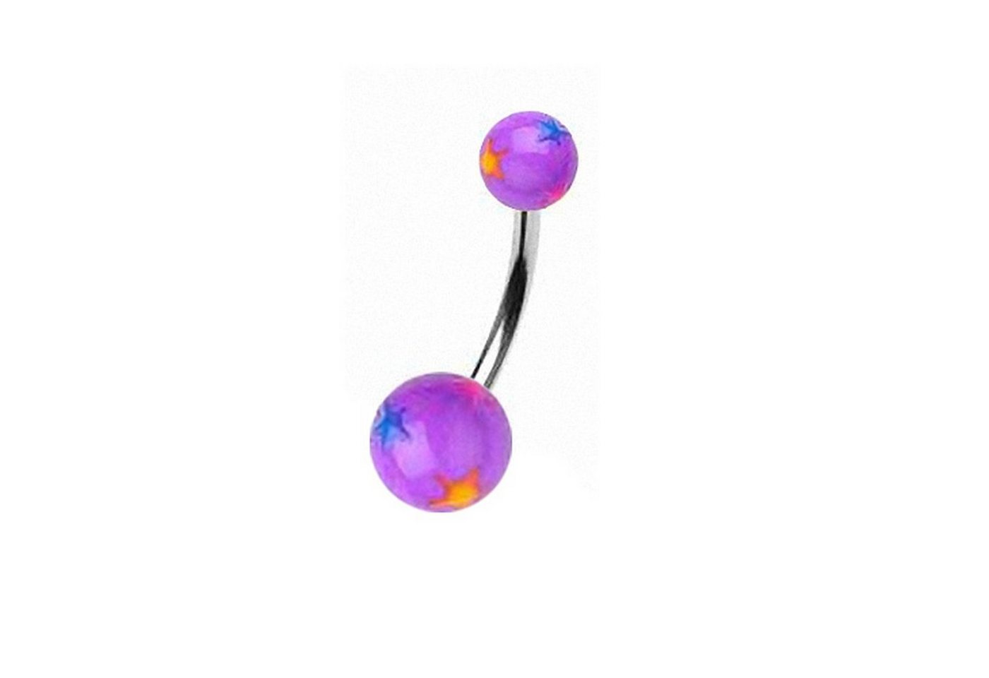 Taffstyle Bauchnabelpiercing Piercing Chirurgenstahl UV Kugel Sterne, Bauchnabelpiercing Bauch Bauchnabel Banane Stecker Anhänger Neon von Taffstyle