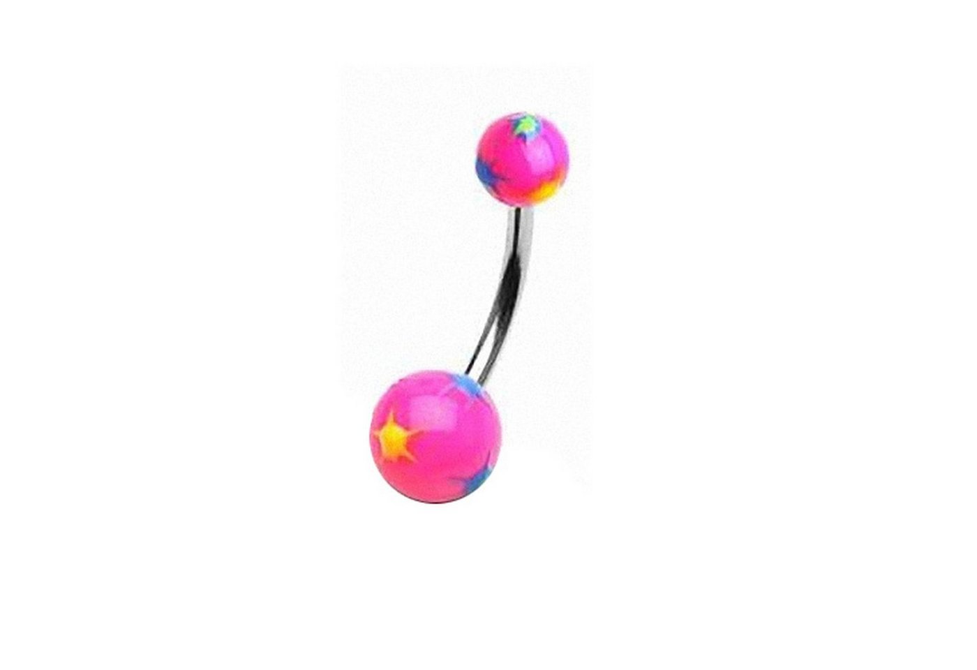 Taffstyle Bauchnabelpiercing Piercing Chirurgenstahl UV Kugel Sterne, Bauchnabelpiercing Bauch Bauchnabel Banane Stecker Anhänger Neon von Taffstyle