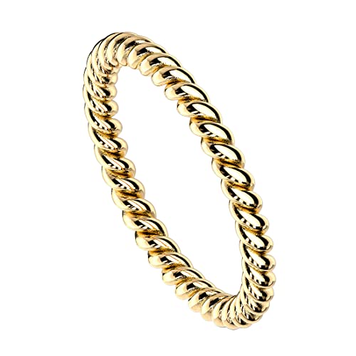 Taffstyle Damen Ring Edelstahl Schmaler Geflochtener Bandring Damenring Trauring Fingerring Gold Größe 49 (15.6) von Taffstyle