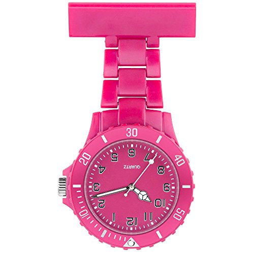 Taffstyle Damen-Uhr Analog Quarz Silikon Uhr Krankenschwesteruhr Kitteluhr mit Nadel Pink von Taffstyle