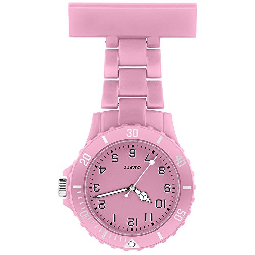 Taffstyle Damen-Uhr Analog Quarz Silikon Uhr Krankenschwesteruhr Kitteluhr mit Nadel Rosa von Taffstyle