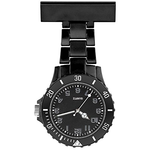 Taffstyle Damen-Uhr Analog Quarz Silikon Uhr Krankenschwesteruhr Kitteluhr mit Nadel Schwarz von Taffstyle