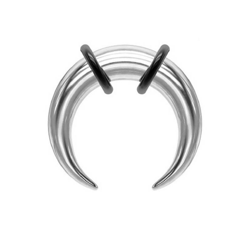 Taffstyle Dehnungsstab Dehnungssichel Expander Hufeisen Piercing Dehner Silber 7mm (Spirale Dehnungssichel Piercing), Edelstahl Ohrpiercing Expander Ohr Stab von Taffstyle